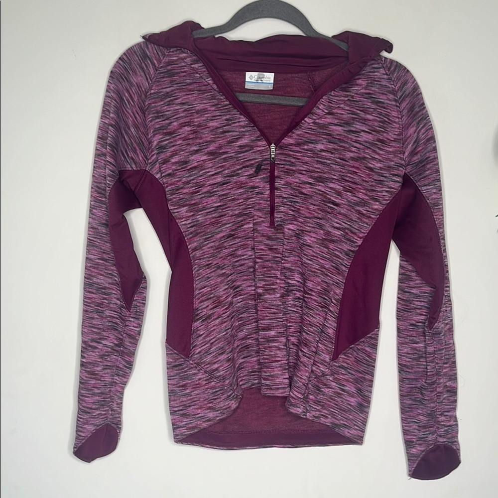 Columbia Pink and Burgundy Half Zip-Up Sweater